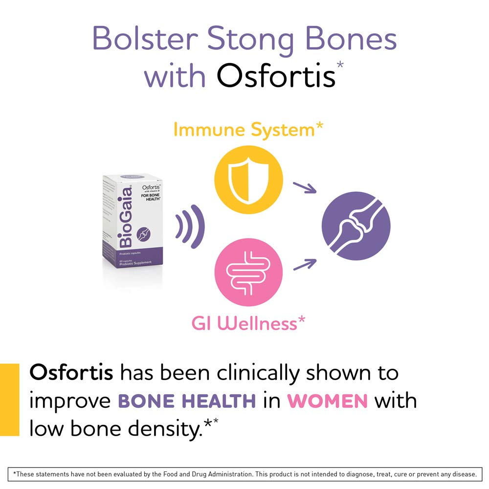 BioGaia Osfortis – Women’s Probiotic for Bone Health, Immune Balance & GI Wellness (60 caps)