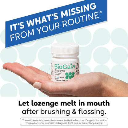 BioGaia Prodentis 3-Pack | Dental Probiotic Lozenges for Healthy Gums & Teeth | Mint Flavor | 90 Day Supply