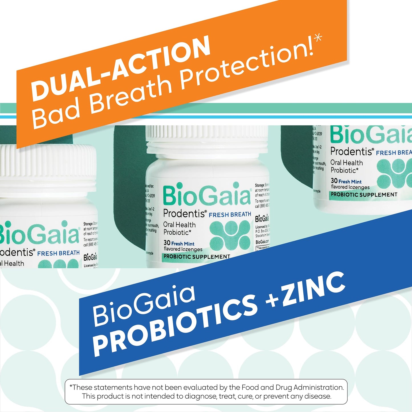 BioGaia Prodentis Fresh Breath - Oral Probiotics + Zinc | Fights Bad Breath