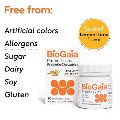 BioGaia Protectis Chewable Tablets for Toddlers to Teens – Digestive Comfort, 2 Pack (30 Tablets)