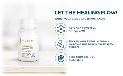 Biogena Pycnogenol 100 mg Gold – Pine Bark Extract for Blood Circulation