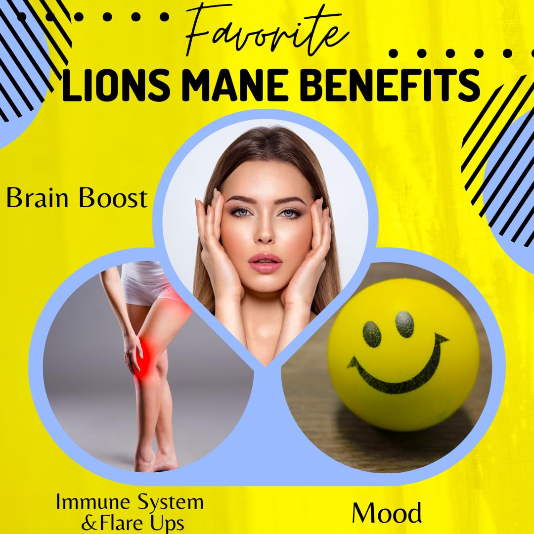 BioImmune Organic Lions Mane Supplement Capsules 120 | 10X Extract (Equivalent to 18,000 mg) | Litropane Immune & Brain Support