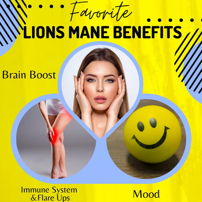 BioImmune Organic Lions Mane Supplement Capsules 120 | 10X Extract (Equivalent to 18,000 mg) | Litropane Immune & Brain Support