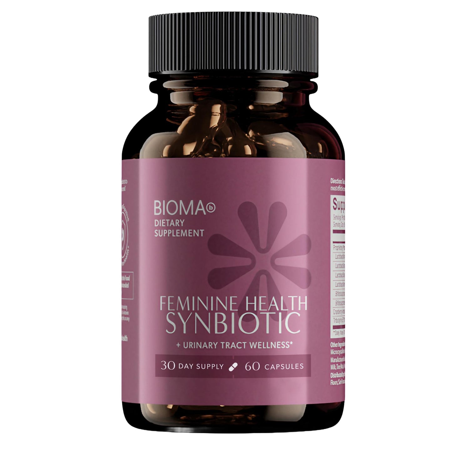 BIOMA Feminine Health Synbiotic – Probiotics, Cranberry & Tributyrin for Vaginal pH, Urinary & Digestive Support | 60 Capsules