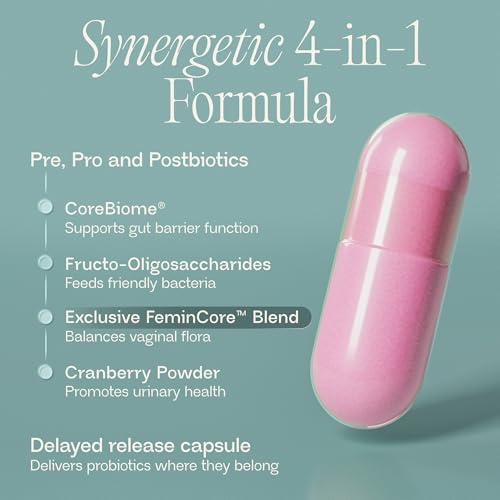 BIOMA Feminine Health Synbiotic – Probiotics, Cranberry & Tributyrin for Vaginal pH, Urinary & Digestive Support | 60 Capsules