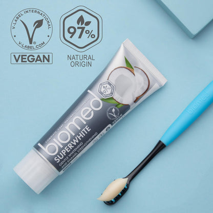 Biomed Superwhite Coconut Whitening Toothpaste 100g - Fluoride-Free & Vegan