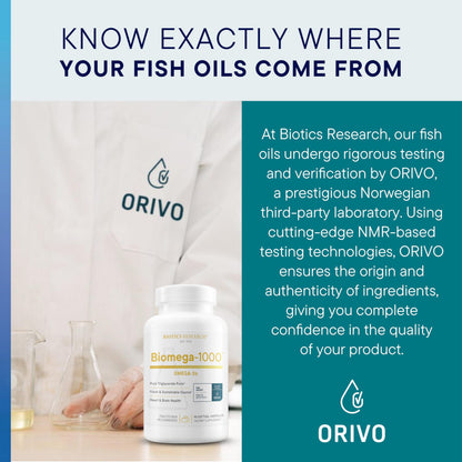 Biotics Research Biomega-1000 Omega-3 Fish Oil – EPA 529 mg / DHA 353 mg | 1000 mg per Serving, 90 Softgels
