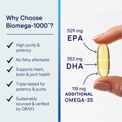 Biotics Research Biomega-1000 Omega-3 Fish Oil – EPA 529 mg / DHA 353 mg | 1000 mg per Serving, 90 Softgels