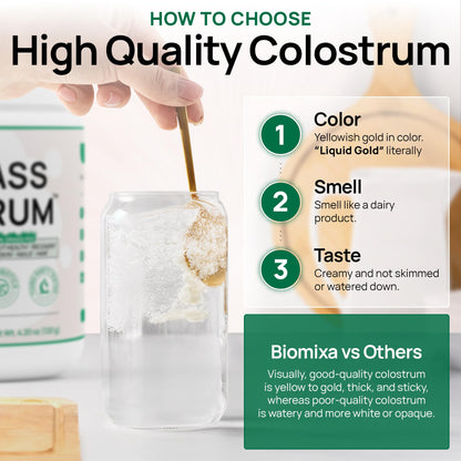 Bovine Colostrum Supplement – 100% Pure, Grass-Fed, Unflavored (60 Servings) | Made in USA