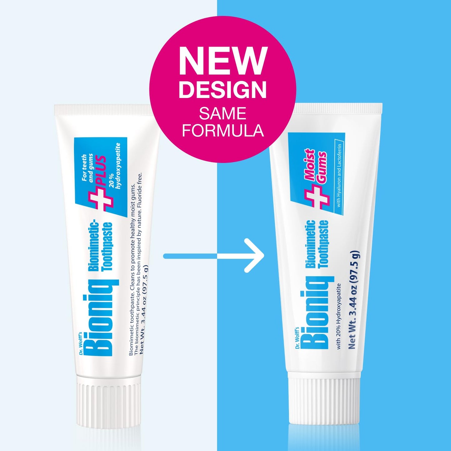 Bioniq Plus Biomimetic Toothpaste — 20% Hydroxyapatite, 3.44 oz (Pack of 3) | Clinically Tested | Fluoride & SLS Free