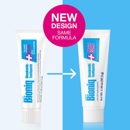 Bioniq Plus Biomimetic Toothpaste — 20% Hydroxyapatite, 3.44 oz (Pack of 3) | Clinically Tested | Fluoride & SLS Free