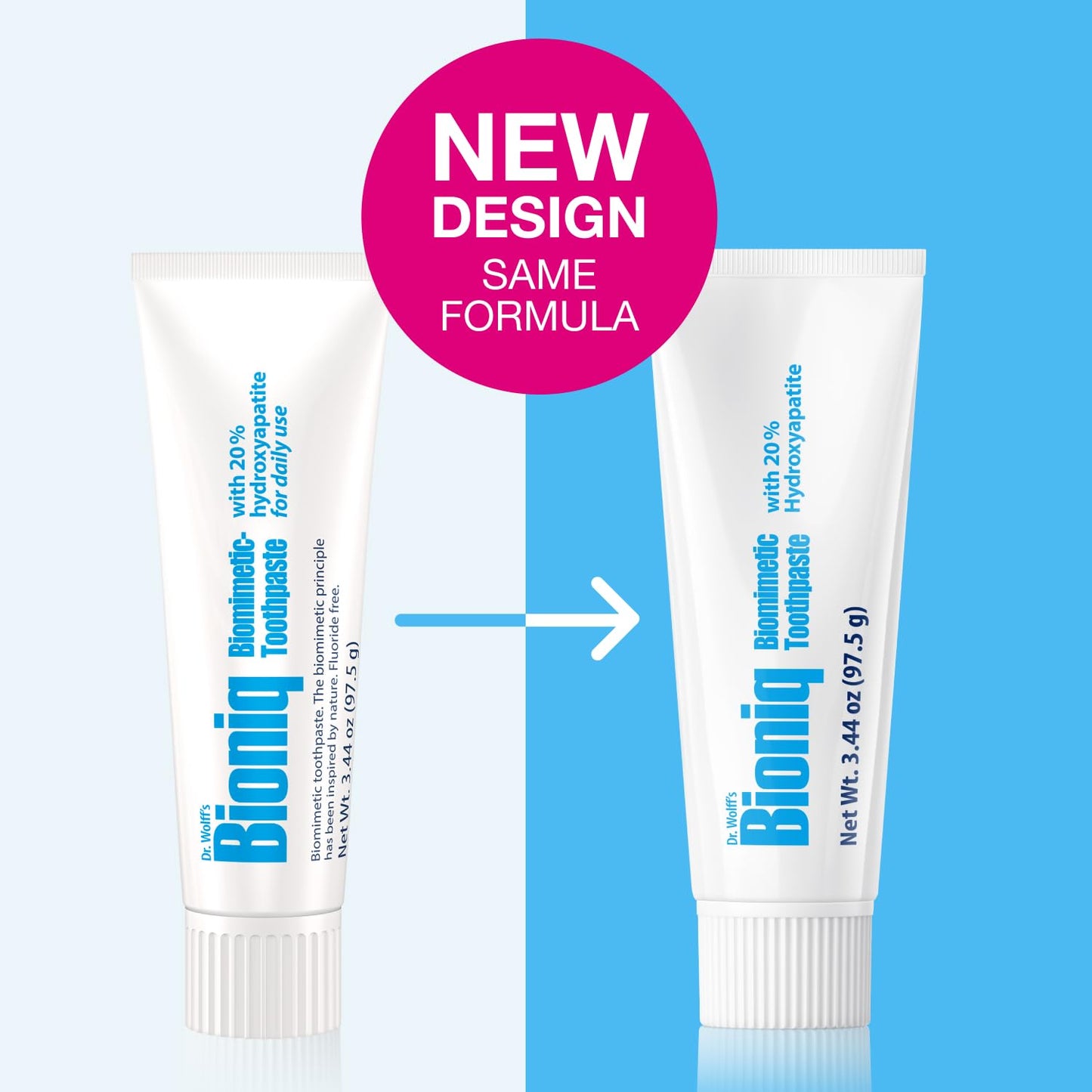 Bioniq Classic Biomimetic Toothpaste – 20% Hydroxyapatite, Fluoride-Free, Pack of 3