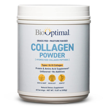 BioOptimal Collagen Peptides Powder – Grass-Fed & Non-GMO, Zero Sugar (45 Servings)