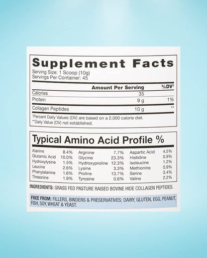 BioOptimal Collagen Peptides Powder – Grass-Fed & Non-GMO, Zero Sugar (45 Servings)