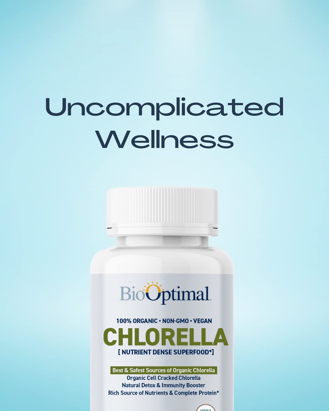 BioOptimal Organic Chlorella Tablets - 500mg, 120 Tablets | Organic & Non-GMO