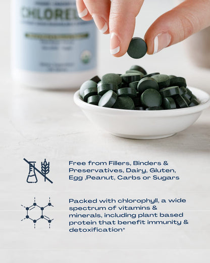 BioOptimal Organic Chlorella Tablets - 500mg, 120 Tablets | Organic & Non-GMO