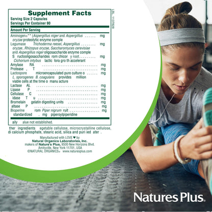 Natures Plus ActiZyme 180 Veg Caps – Digestive Enzymes & Probiotics