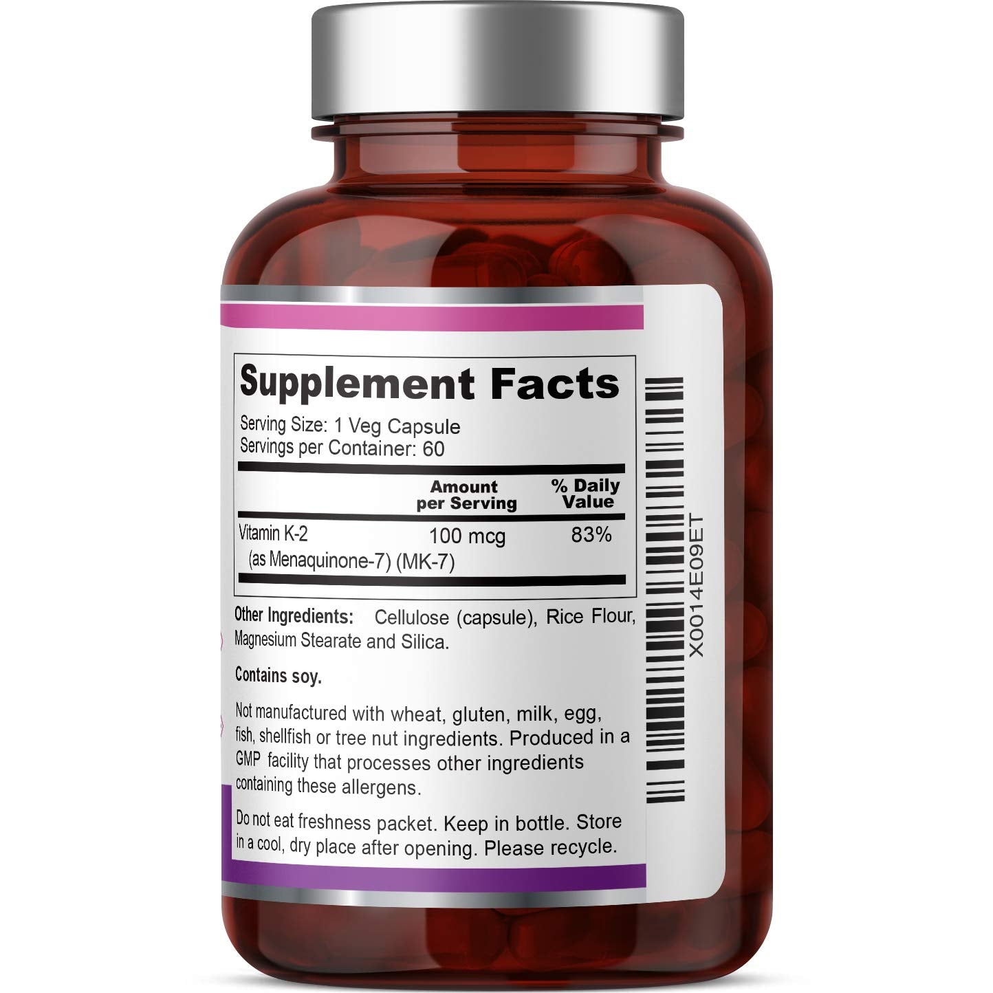 Biophix Vitamin K2 MK-7 100 mcg - 60 Veg Capsules | Pack of 2