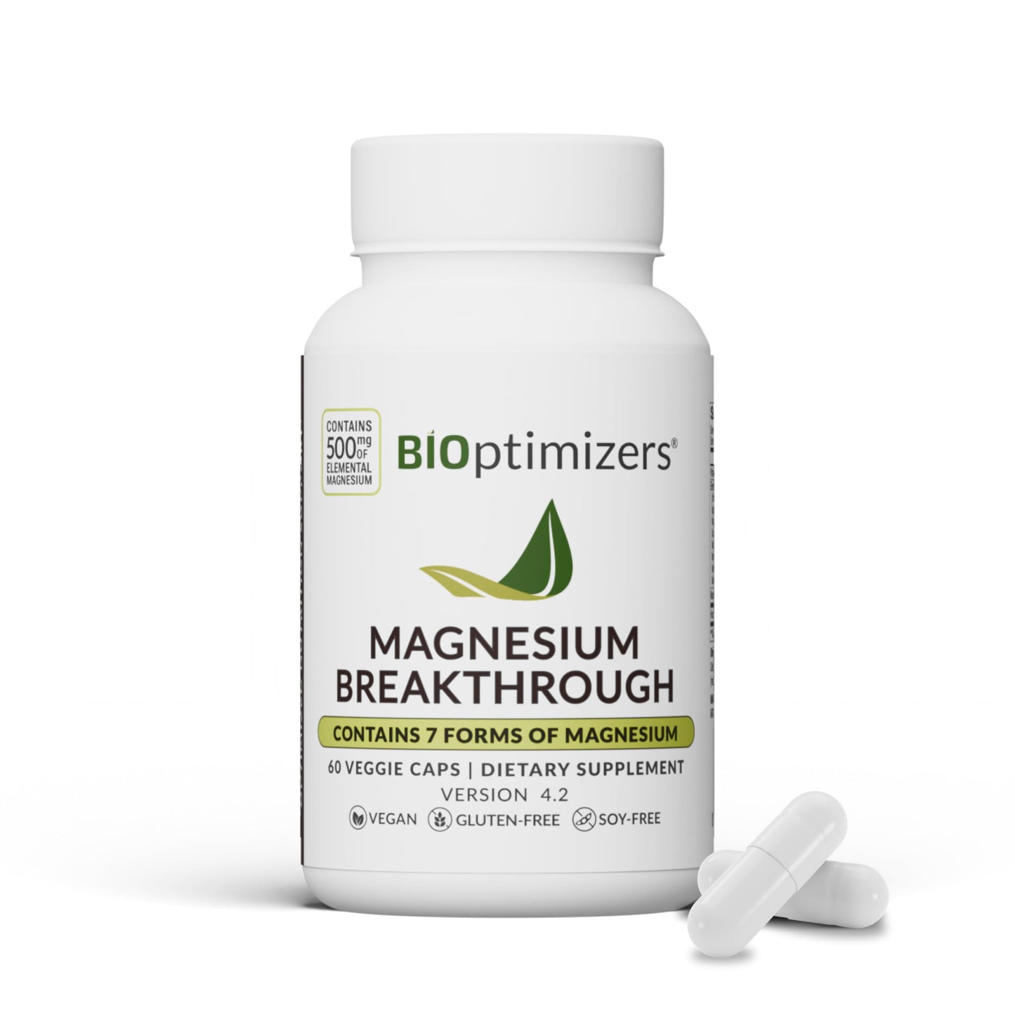 BiOptimizers Magnesium Breakthrough Complex – 7 Forms for Sleep & Cognitive Support | 60 Capsules