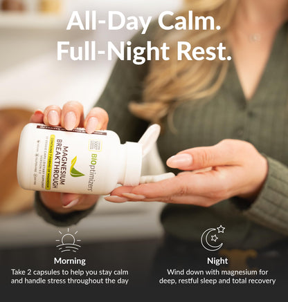 BiOptimizers Magnesium Breakthrough Complex – 7 Forms for Sleep & Cognitive Support | 60 Capsules