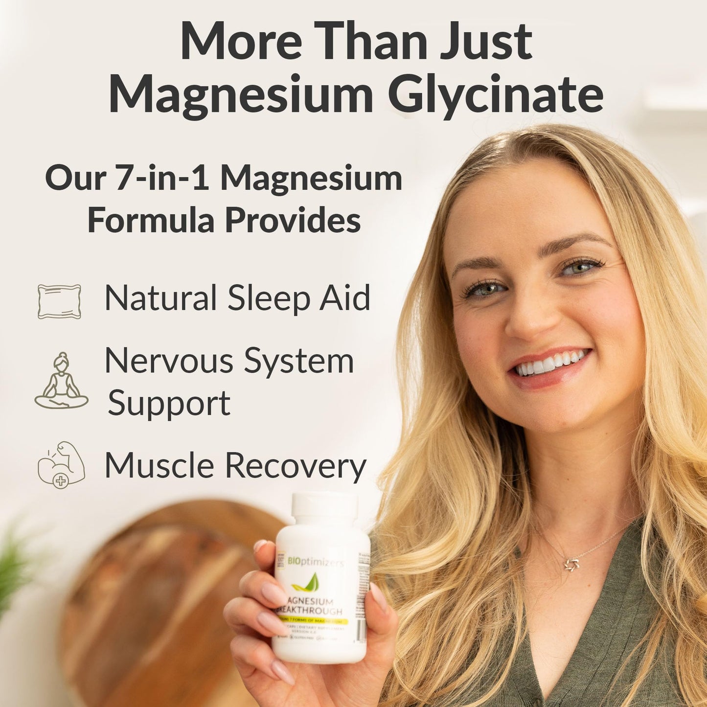 BiOptimizers Magnesium Breakthrough Complex – 7 Forms for Sleep & Cognitive Support | 60 Capsules