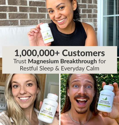 BiOptimizers Magnesium Breakthrough Complex – 7 Forms for Sleep & Cognitive Support | 60 Capsules