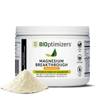 BIOptimizers Magnesium Breakthrough Drink – 8 Forms, Electrolytes, Banana Mango