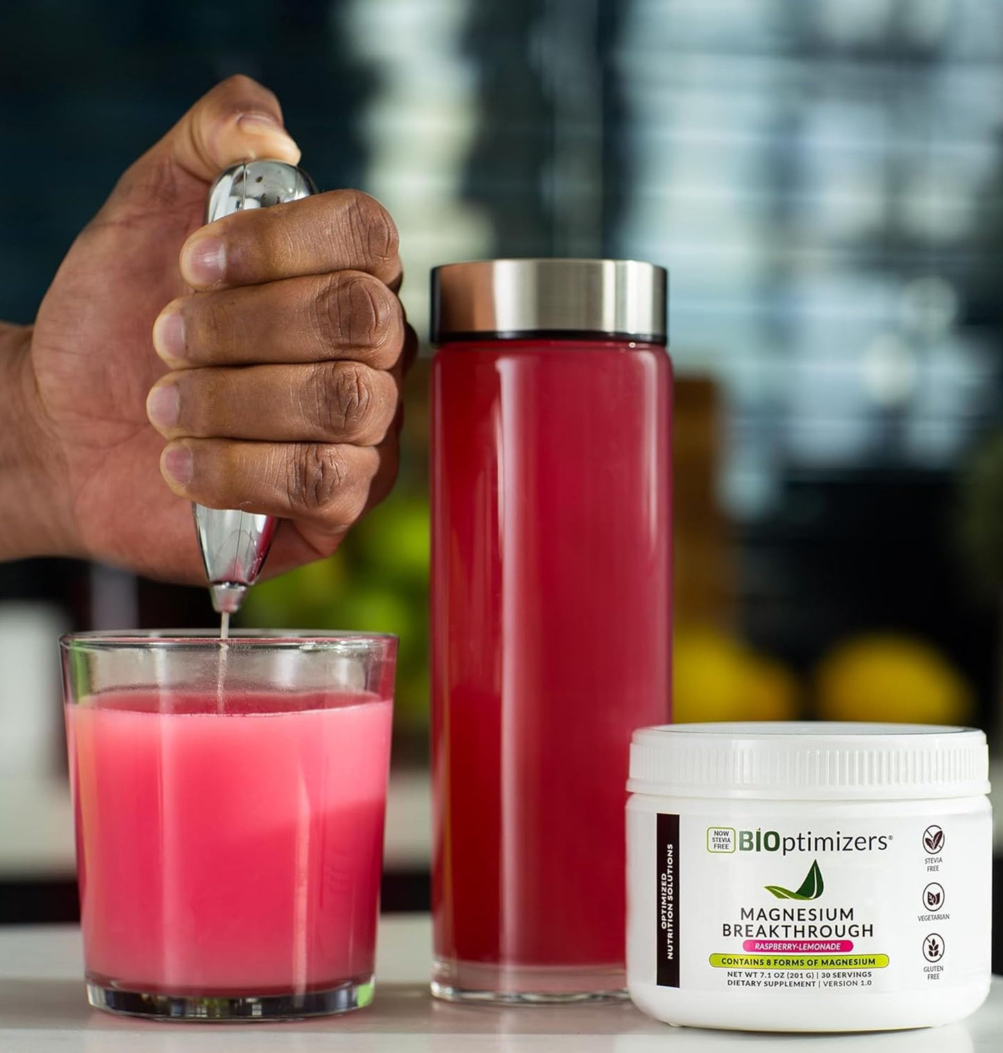 BIOptimizers Magnesium Breakthrough Drink – 8 Magnesium Forms, Electrolytes, Tart Cherry, Sleep & Recovery