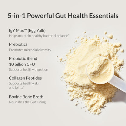 BIOptimizers Microbiome Breakthrough Gut Support Powder – Vanilla, Probiotics & IgY Max