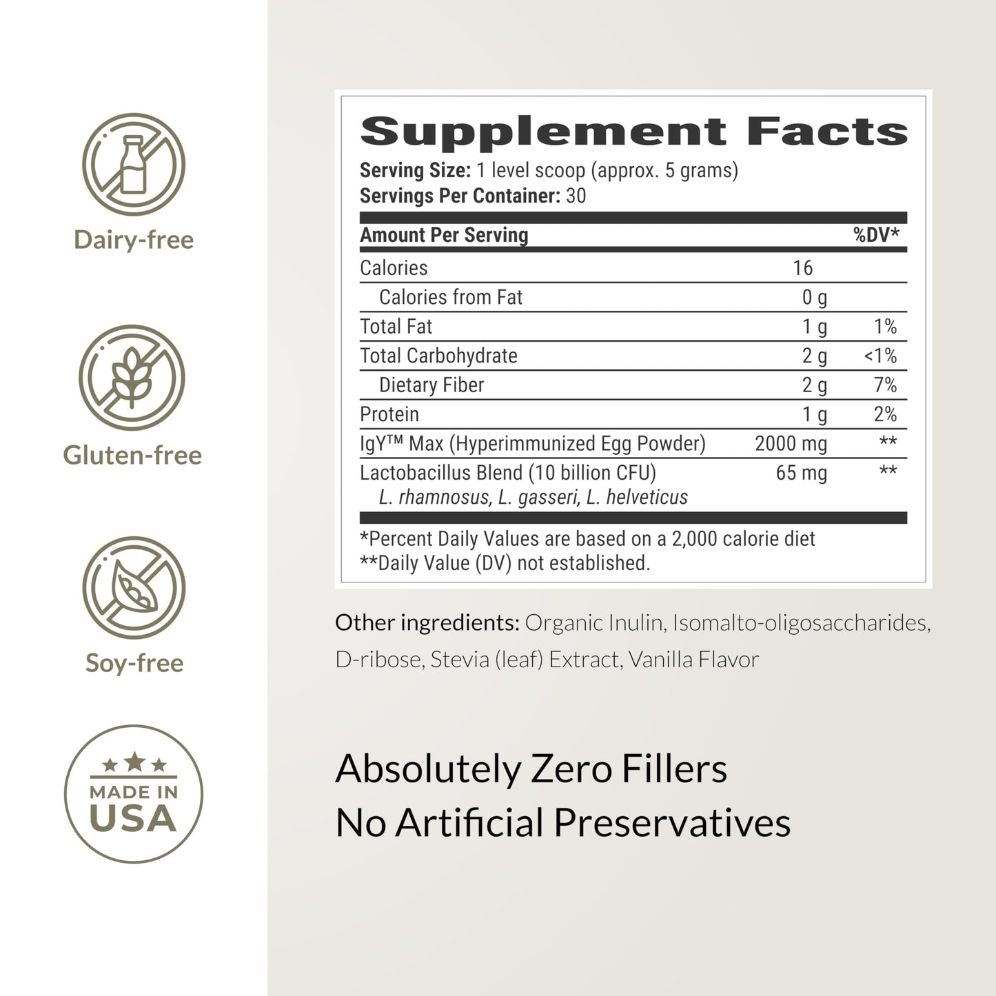 BIOptimizers Microbiome Breakthrough Gut Support Powder – Vanilla, Probiotics & IgY Max