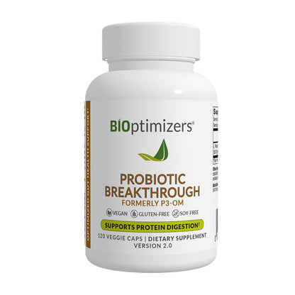 BIOptimizers Probiotic Breakthrough – Lactobacillus Plantarum OM Probiotics & Prebiotics for Gut Health, Digestion & Immunity – 120 Vegan Capsules