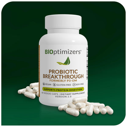 BIOptimizers Probiotic Breakthrough – Lactobacillus Plantarum OM Probiotics & Prebiotics for Gut, Digestive & Immune Support | 60 Vegan Capsules