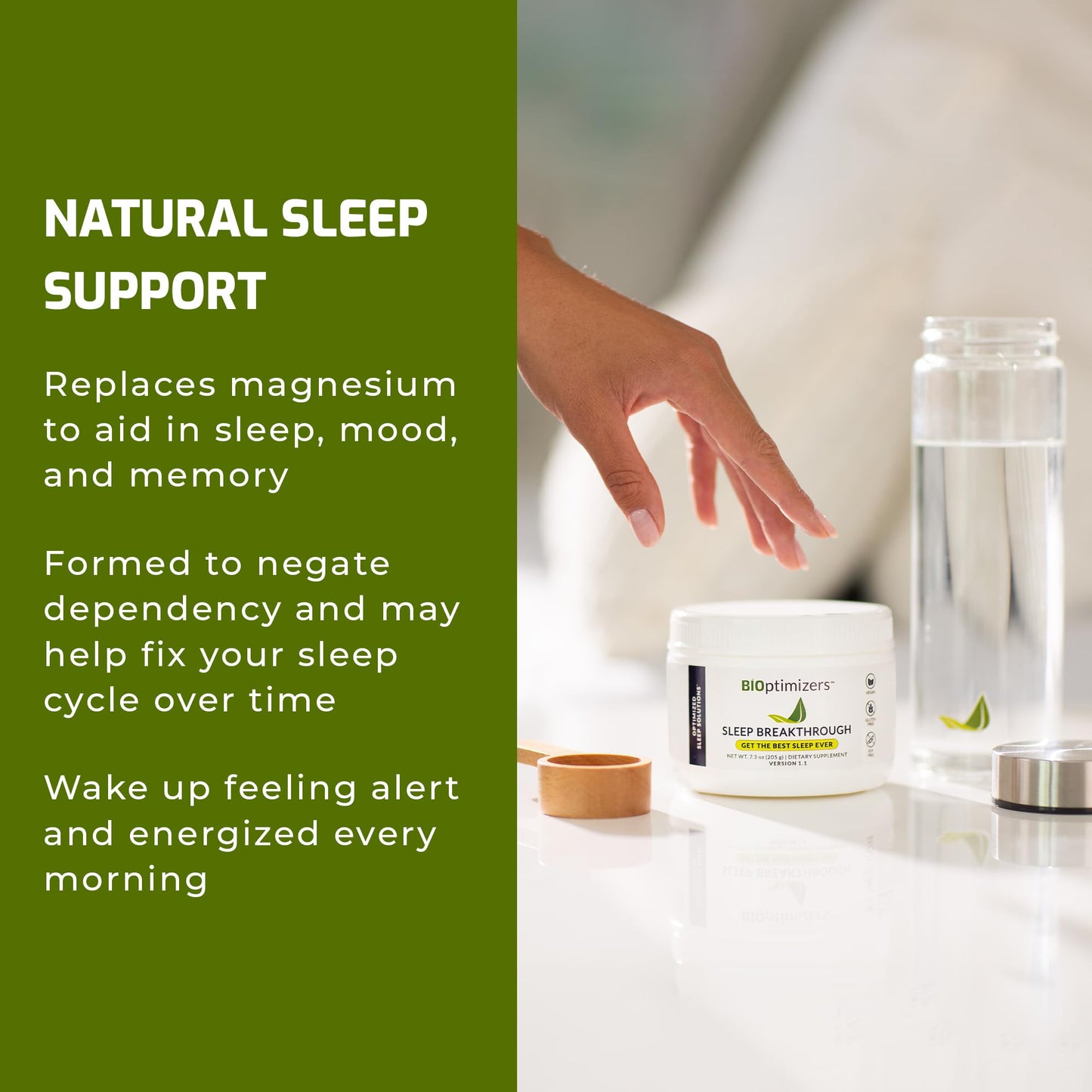 BIOptimizers Sleep Breakthrough 2.0 – Melatonin-Free Sleep Support Powder (Blue Berry Dreams)