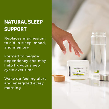 BIOptimizers Sleep Breakthrough 2.0 – Melatonin-Free Sleep Support Powder (Blue Berry Dreams)