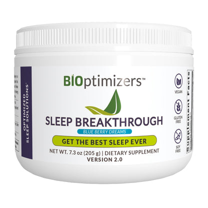 BIOptimizers Sleep Breakthrough 2.0 – Melatonin-Free Sleep Support Powder (Blue Berry Dreams)