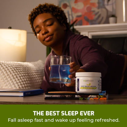 BIOptimizers Sleep Breakthrough 2.0 – Melatonin-Free Sleep Support Powder (Blue Berry Dreams)