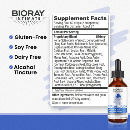 BIORAY Before The Flow 2 oz | Supports PMS, Non-GMO, Gluten Free