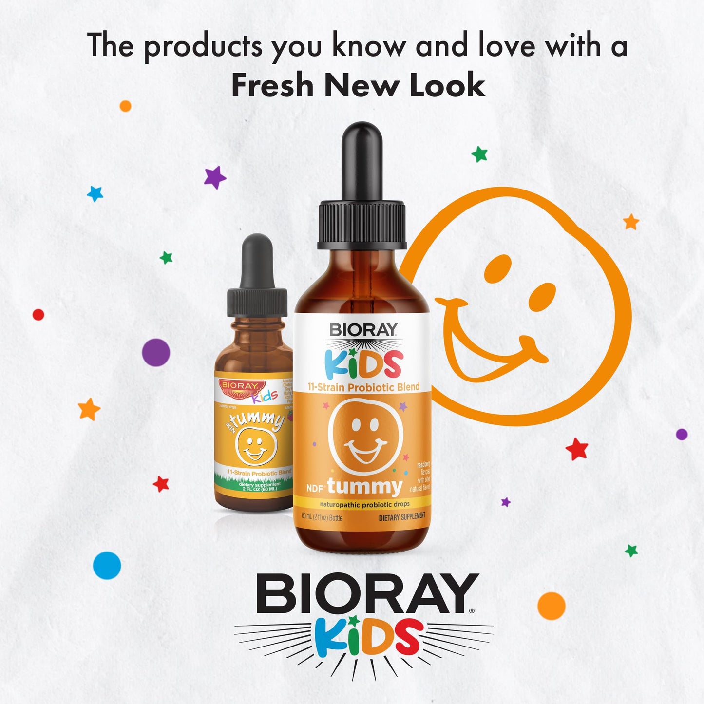 BIORAY Kids NDF Tummy Raspberry – 11-Strain Probiotic, 4 fl oz, Immune Support in GI Tract, Non-GMO, Vegan, Gluten Free