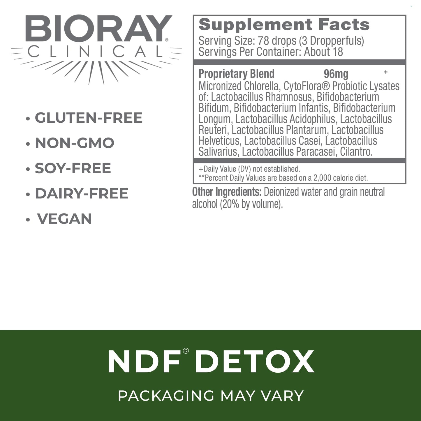 BIORAY NDF - 1 fl oz | Non-GMO, Vegetarian, Gluten Free ~18 Servings
