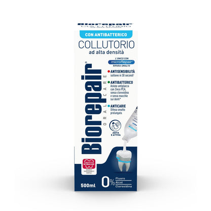 Biorepair Collutorio Mouthwash - Antibacterial, 500ml (Italian Import)