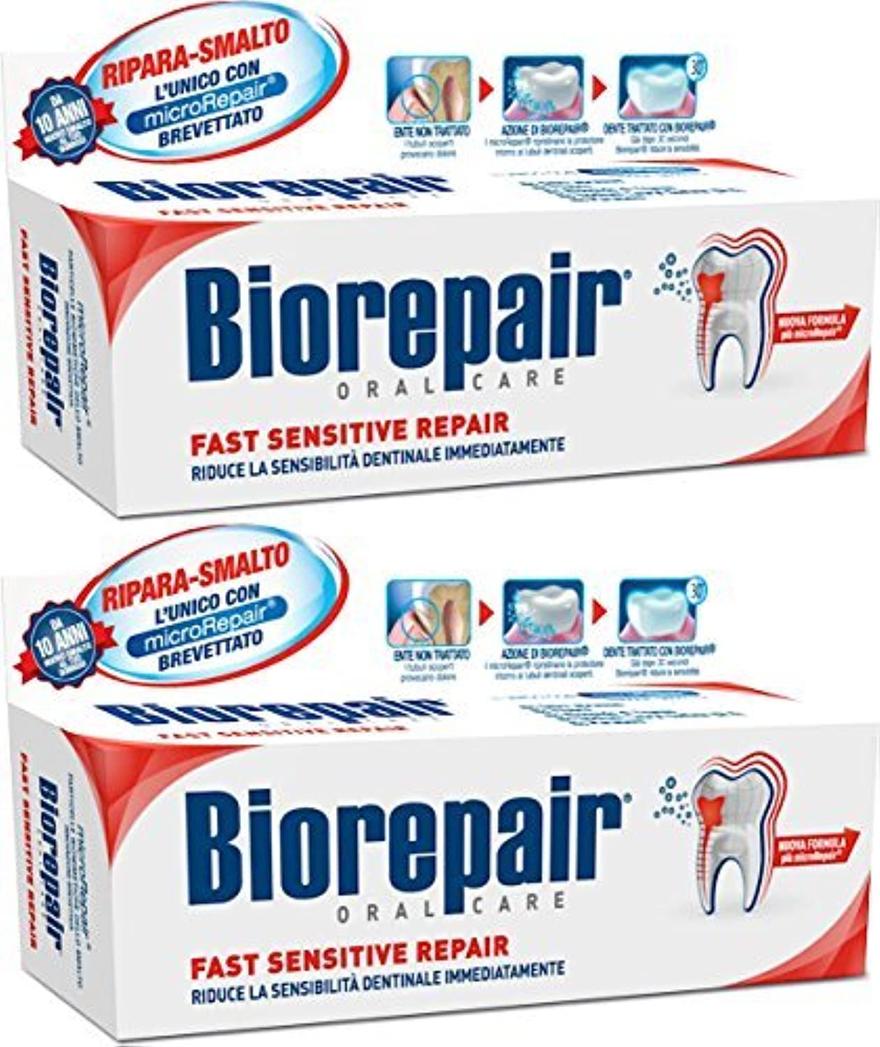 Biorepair Enamel Repair Toothpaste with microRepair – 2x75ml, Fluoride-Free
