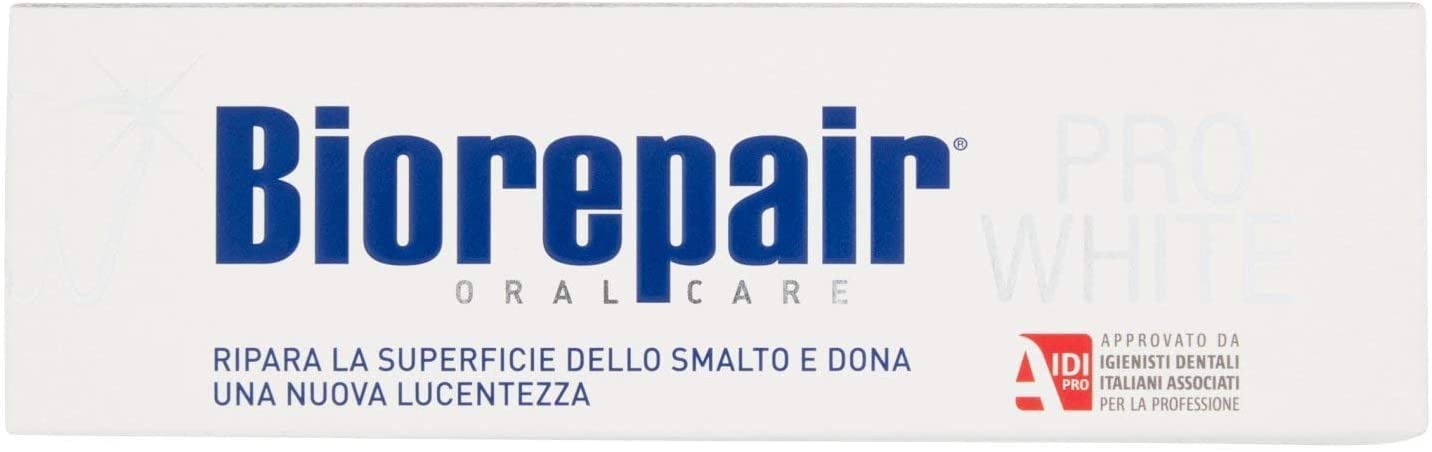 Biorepair Pro White Whitening Toothpaste with microRepair – 75ml Tubes Pack of 4 (Italian Import)