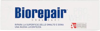 Biorepair Pro White Whitening Toothpaste with microRepair – 75ml Tubes Pack of 4 (Italian Import)