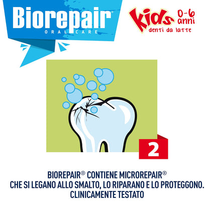 Biorepair Junior Toothpaste - MicroRepair for Kids, Strawberry Flavor, 50ml