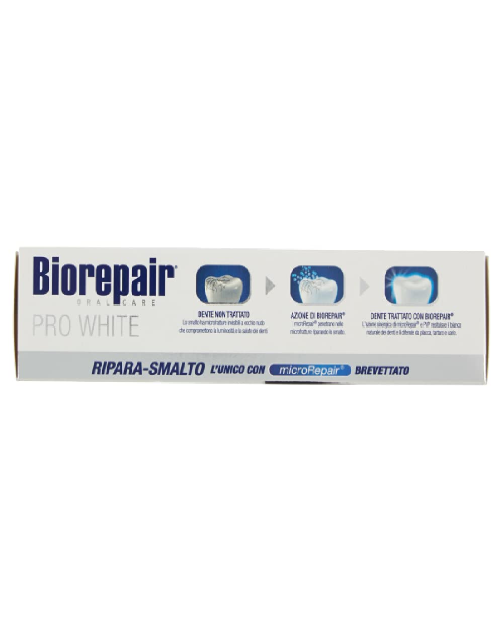 Biorepair Pro White Whitening Toothpaste with microRepair – 75ml Tubes Pack of 4 (Italian Import)