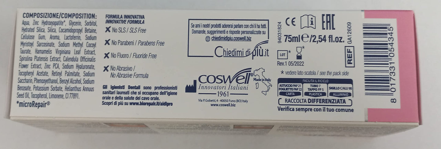 Biorepair Parodontgel Daily Toothpaste – 2 x 75ml Tubes | Italian Import