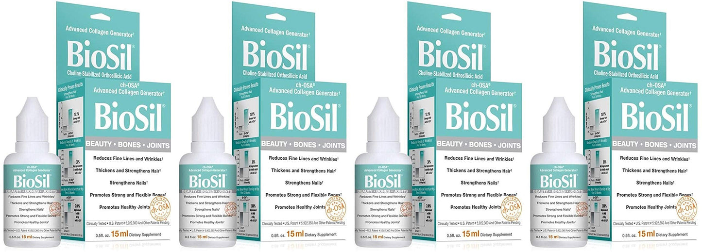 BioSil Beauty Bones & Joints Liquid 0.5 oz Pack of 4