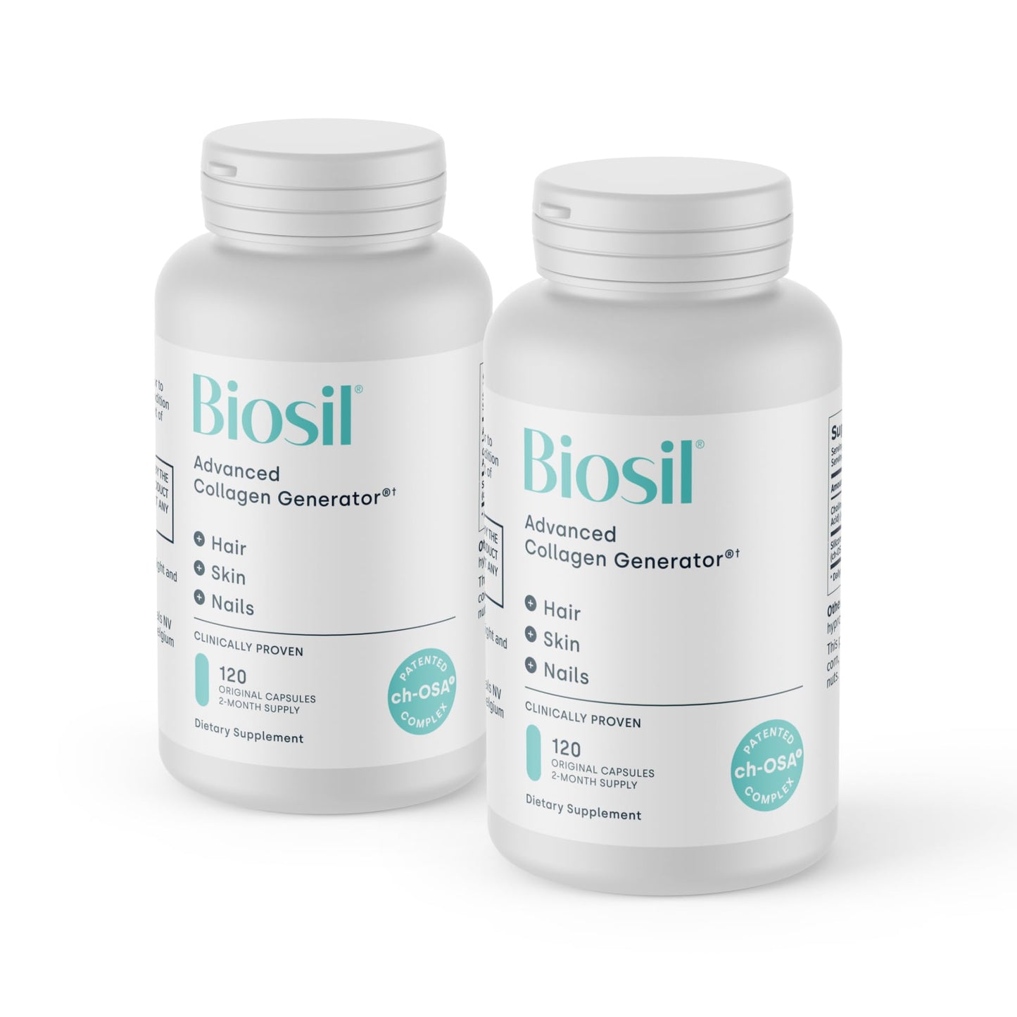 Biosil Collagen Booster Supplement – 2 x 120 Capsules with Patented ch-OSA Activator