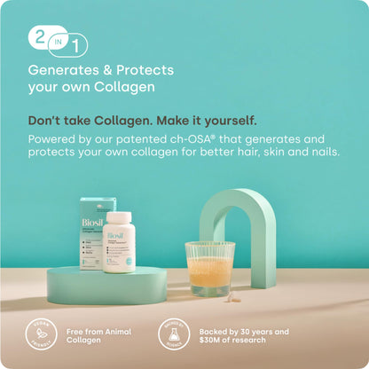 BioSil Collagen Generator - 120 Capsules with Patented ch-OSA Activator for Skin, Hair, Nails & Joints