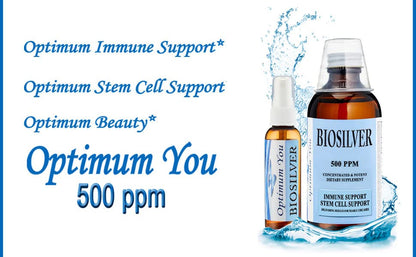 Optimum You BIOSILVER 500 ppm Colloidal Silver Liquid - 8 oz Spray Bottle | Immune & Wound Healing
